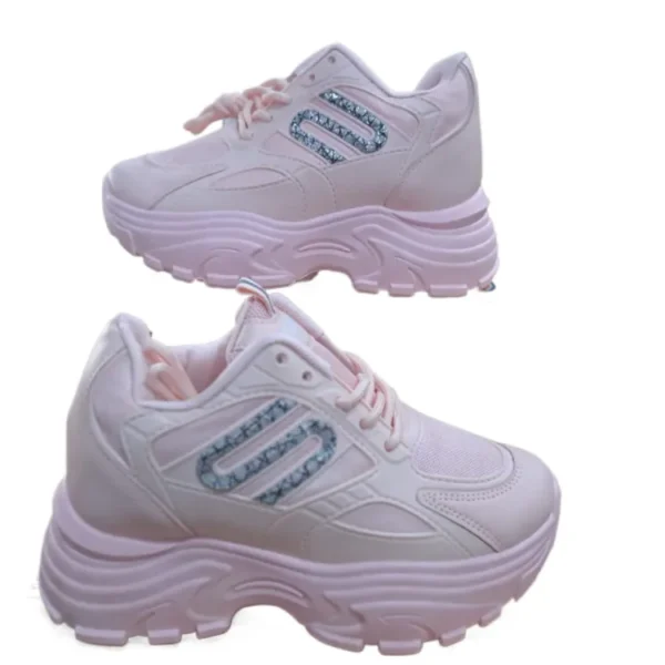Imported High Heel Thick Soled Sneakers For Women New Fashion - Image 3
