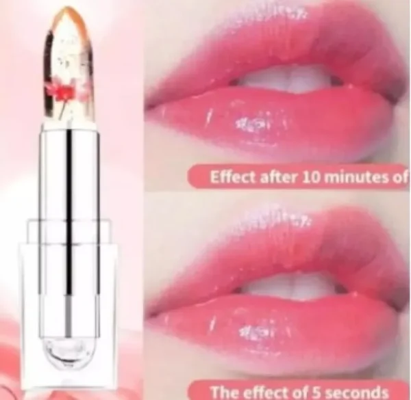 Crystal Flower Jelly Lipstick, Waterproof Long Lasting Lip Balm Lips Moisturizer Magic Temperature Color Change Lipstick "SF" - Image 3