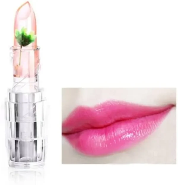 Crystal Flower Jelly Lipstick, Waterproof Long Lasting Lip Balm Lips Moisturizer Magic Temperature Color Change Lipstick "SF" - Image 2