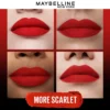 Maybelline New York Color Sensational Ultimatte Slim Lipstick - More Scarlet "SF" - Image 4