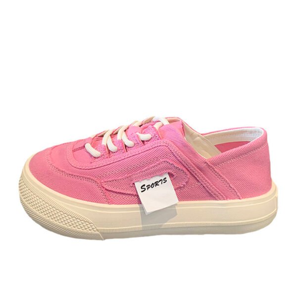 Low-cut white canvas shoes women's summer thin section student thick-soled super fire design sense niche one-step pedal shoes New Fashion - Image 5