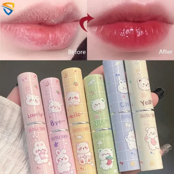 SUSU SKY 6 Colors Beautiful Mirror Watergloss Jelly Lipstick Long-lasting Waterproof Lip Balm Women Girls Non Stick Cup Professional Lip Cosmetic "SF"