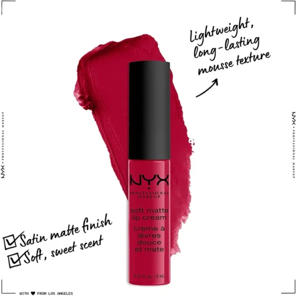 NYX Professional Makeup - Cosmetics Soft Matte Lip Cream Liquid Lipstick 10 Monte Carlo "SF" - Image 2