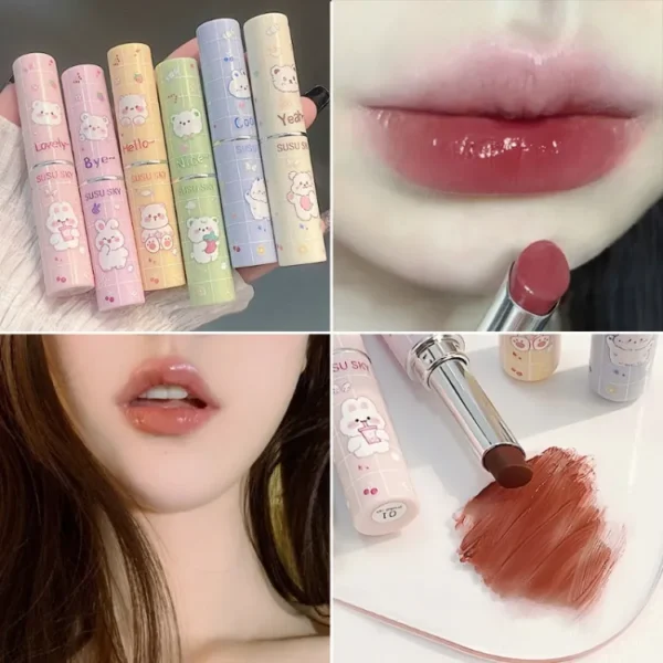 SUSU SKY 6 Colors Beautiful Mirror Watergloss Jelly Lipstick Long-lasting Waterproof Lip Balm Women Girls Non Stick Cup Professional Lip Cosmetic "SF" - Image 5