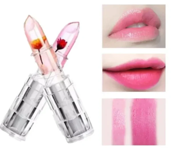 Crystal Flower Jelly Lipstick, Waterproof Long Lasting Lip Balm Lips Moisturizer Magic Temperature Color Change Lipstick "SF"