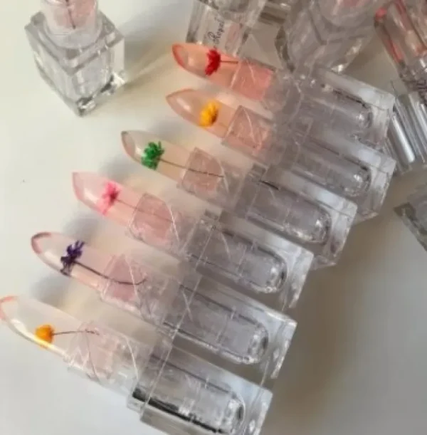 Crystal Flower Jelly Lipstick, Waterproof Long Lasting Lip Balm Lips Moisturizer Magic Temperature Color Change Lipstick "SF" - Image 6