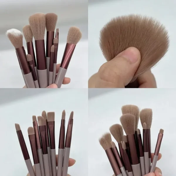 Julystar 13Pcs Makeup Brush Set Soft hair Loose Powder Eyeshadow Concealer Contour Eyeliner brush Foundation Beauty Cosmetic tools Potli Brush Set "SF" - Image 4