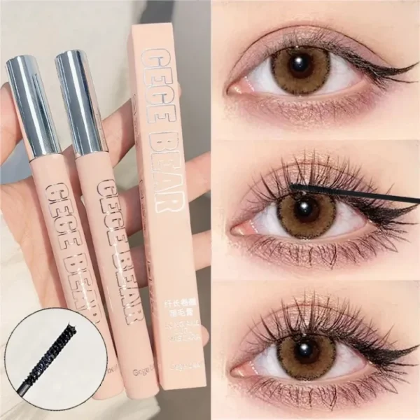 Silk Fiber Matte Mascara Makeup Ultra-Fine Brush Lengthens Eyelashes Waterproof Fast Dry Brown Black Curling Mascara Comestic "SF" - Image 6