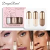 Dragon Ranee 3 Color 3D Face Highlighter Face Contour Bronzer Brightening Concealer Beautifying Cream Sticks 4.5g x 3pcs DR57 "SF" - Image 2