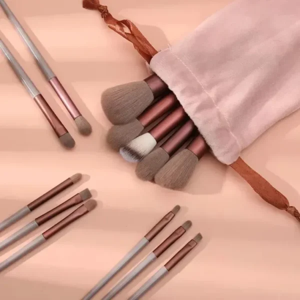 Julystar 13Pcs Makeup Brush Set Soft hair Loose Powder Eyeshadow Concealer Contour Eyeliner brush Foundation Beauty Cosmetic tools Potli Brush Set "SF" - Image 6
