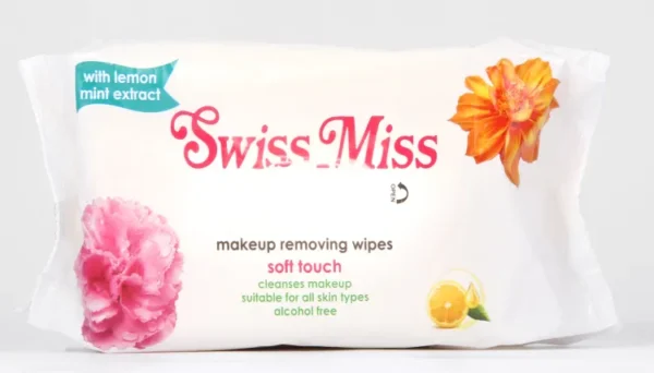 Swiss Miss Makeup Remover Wipes With Lemon Mint Extract 60 Pcs "SF" - Image 2