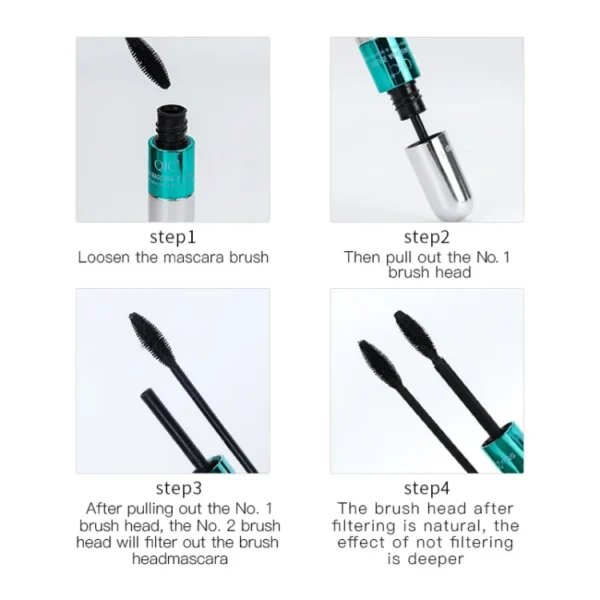 Natural 2-in-1 Double Head Mascara/4D/Eyelash Extensions/Eye Cosmetics "SF" - Image 2