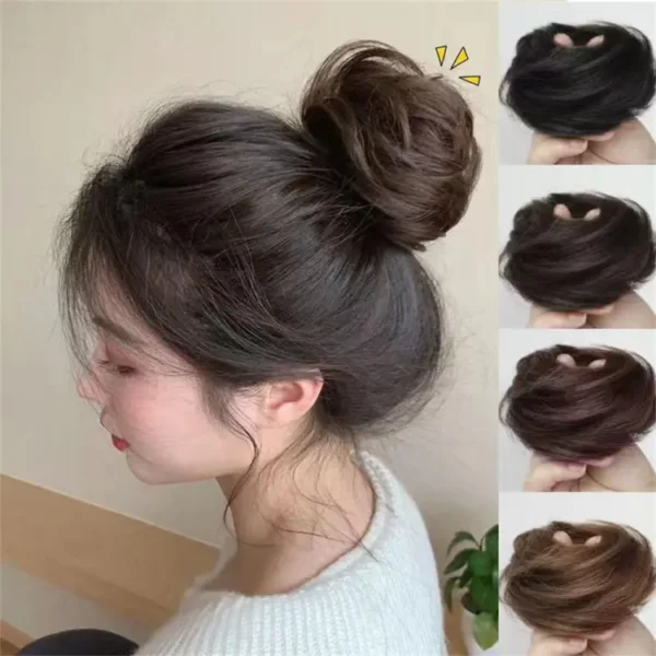 Chignon Women False Female Hair Coiffure Hair Pieces Bud Extensions Mariko Head Hair Bun Wig "SF"