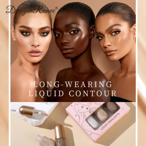 Dragon Ranee 3 Color 3D Face Highlighter Face Contour Bronzer Brightening Concealer Beautifying Cream Sticks 4.5g x 3pcs DR57 "SF" - Image 4