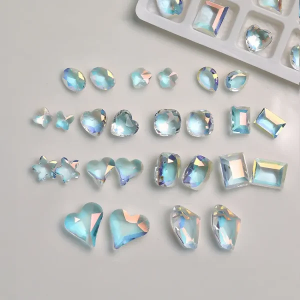 Nail Rhinestones Crystal Irregular Diamonds 3D Manicure Nail Art Decor Charms Layor "SF" - Image 2