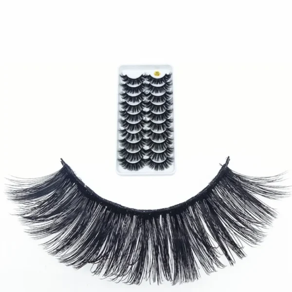 SKONHED 10 Pairs Handmade 3D Volume Mink Hair False Eyelashes / Natural Thick Long Eye Lashes / Beauty Makeup Lashes Extension Tools No Ratings "SF" - Image 7