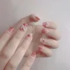 New Wearing Rhinestone Nail Patch Fake Nail Finished French Short Nail Sticker Podazz "SF" - Image 3