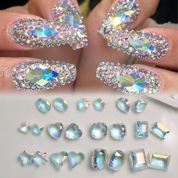 Nail Rhinestones Crystal Irregular Diamonds 3D Manicure Nail Art Decor Charms Layor "SF"