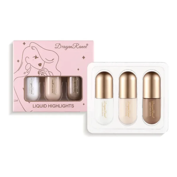 Dragon Ranee 3 Color 3D Face Highlighter Face Contour Bronzer Brightening Concealer Beautifying Cream Sticks 4.5g x 3pcs DR57 "SF" - Image 6