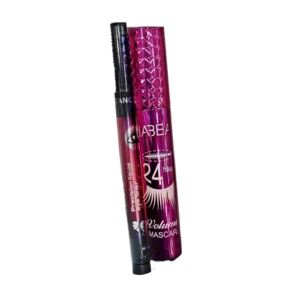 Pack Of 2 Thick Curling Mascara and Liquid Eyeliner Set Waterproof Mascara Eyeliner pen "SF" - Image 2