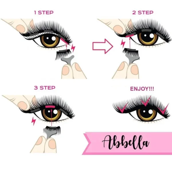 4Pcs Set 3 Magnets False Eyelashes / 6D Handmade No Glue Reusable Soft Natural Thick Long Eye Lashes / Beauty Makeup Lashes Extension Tools "SF" - Image 8