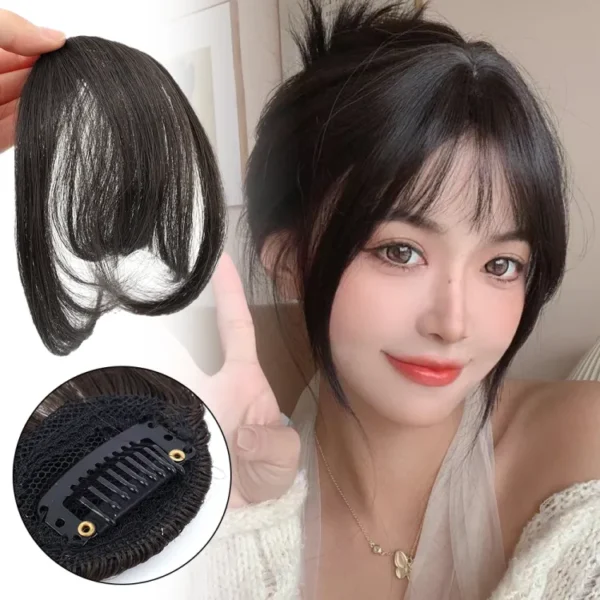 Air Bangs Wig For Women Natural Invisible Patch Round Face French Bangs Hair Accessorices "SF"