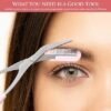 Stainless Steel Eyebrow Grooming Shear Scissors with Plastic Comb- Stylofashion - Image 4